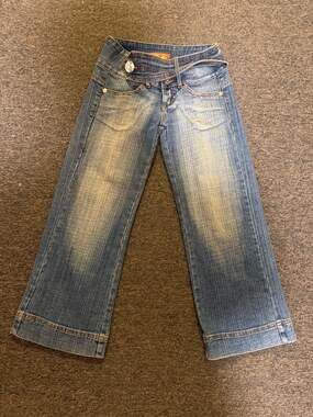 BOOM BOOM Jeans U.S.A. Wide Waist Cropped Capri Leg Size 7